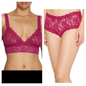 NWT- HANKY PANKY Set Crossover bralette and Boyshort- BRIGHT  AMETHYST SIZE XS